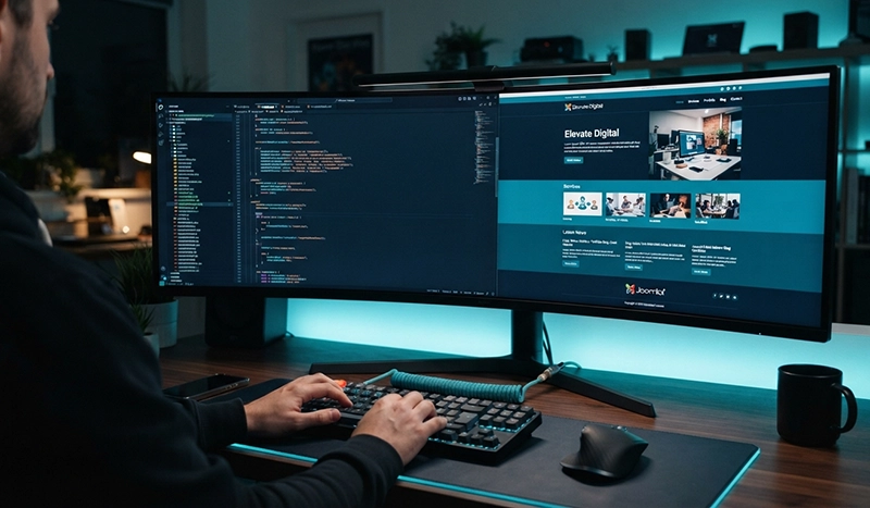 Modern Joomla website development workspace