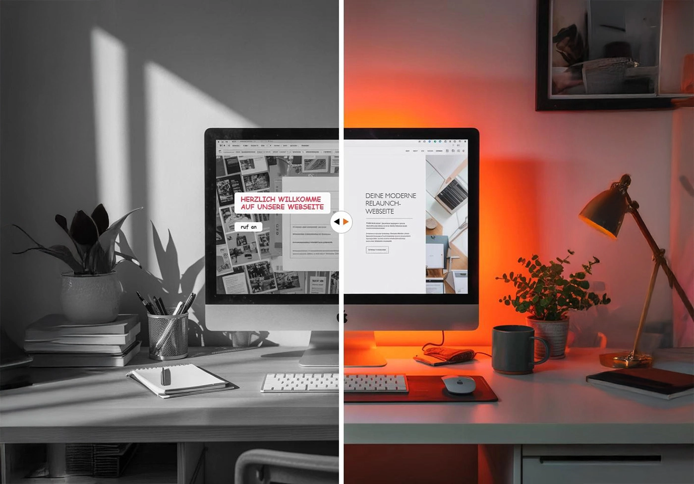 Modern business website redesign showing improved desktop and mobile user experience