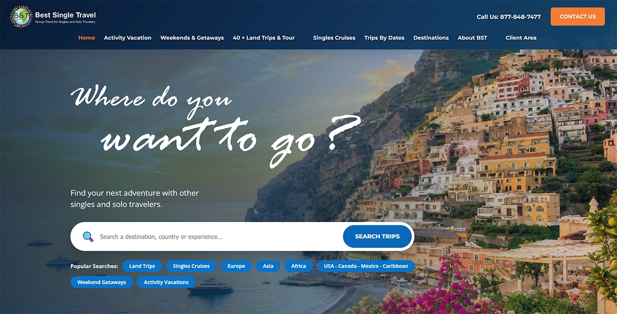 Best Single Travel website development project