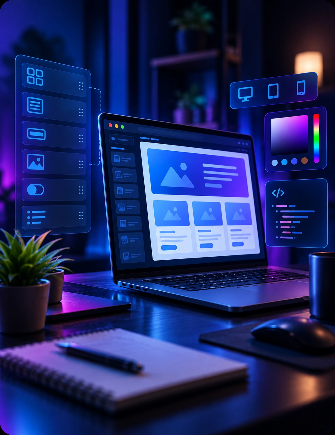 Reusable website components and interface design